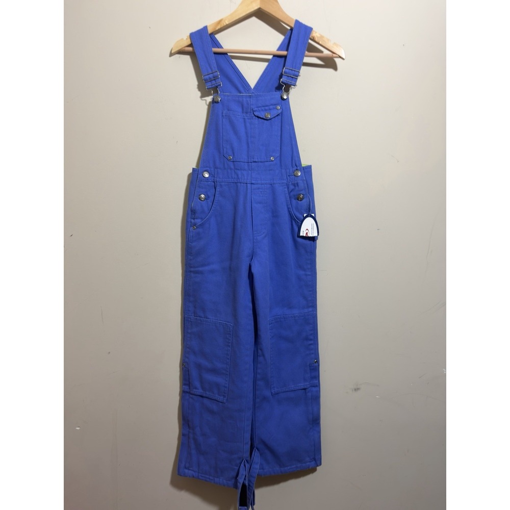 NWT Roper Range Gear Canvas Overalls Kids 7/8 Blue Insulated Dbl Knee